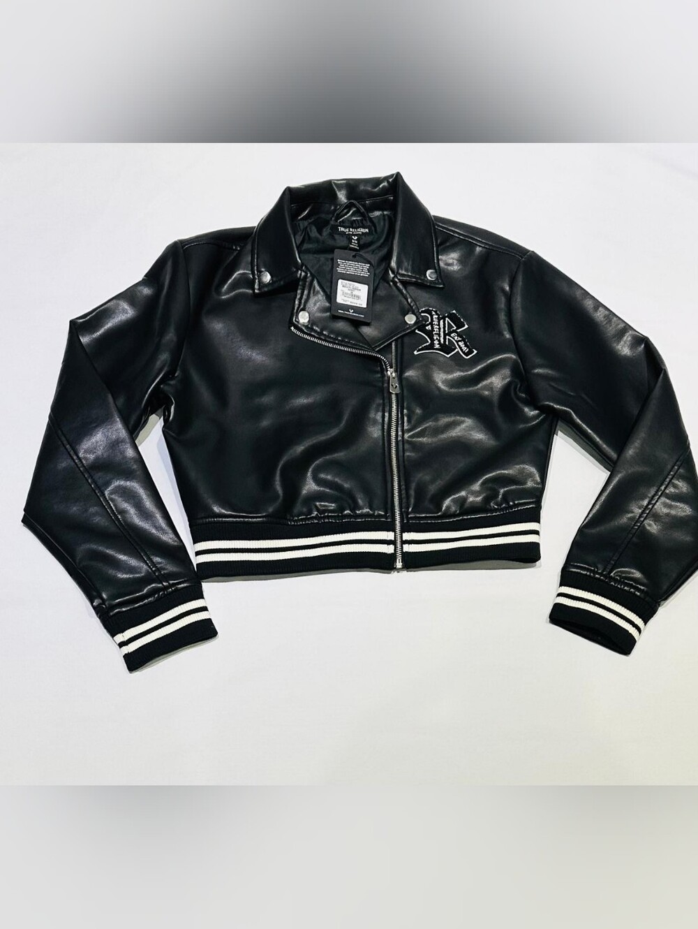 🔥 True Religion Women’s Moto PU Bomber Jacket Size M